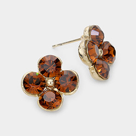 Crystal Quatrefoil Stud Earrings