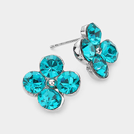 Crystal Quatrefoil Stud Earrings