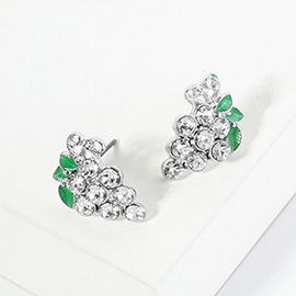 Crystal Grape Cluster Stud Earrings