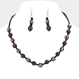 Crystal Pave Ball Necklace