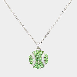 Crystal Baseball Pendant Necklace