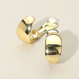 Half Metal Clip On Earrings