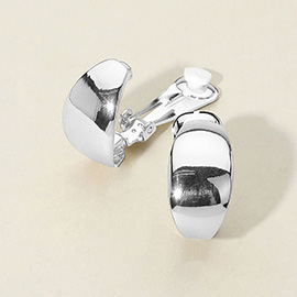 Half Metal Clip On Earrings