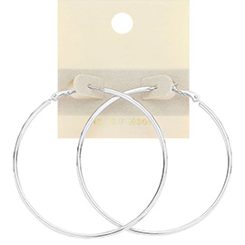 14K White Gold Filled Sleek Hoop Earrings