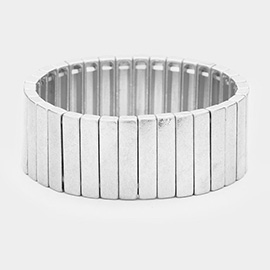 Rectangle Bar Metal Stretch Bracelet