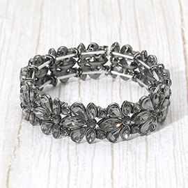 Floral Crystal Stretch Evening Bracelet