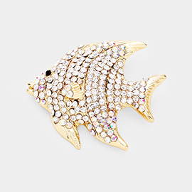 Rhinestone Pave Tropical Fish Pin Brooch