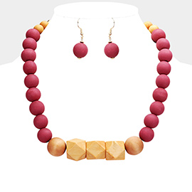 Wood Ball Beaded Multi Layered Necklace