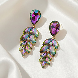 Teardrop Marquise Crystal Drop Evening Earrings