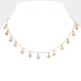 Cross Pendant Drop Dangle Collar Necklace 