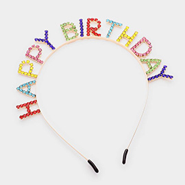 Happy Birthday Crystal Rhinestone Headband