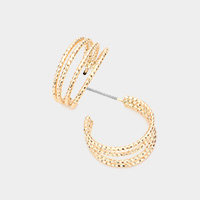 Rope Textured Metal Hoop Earrings