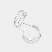 Rope Textured Metal Hoop Earrings