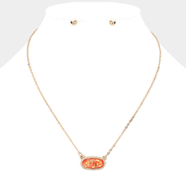 Glittered Hexagon Necklace