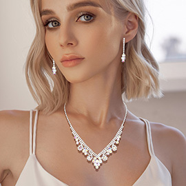 Round Crystal Rhinestone Collar Necklace