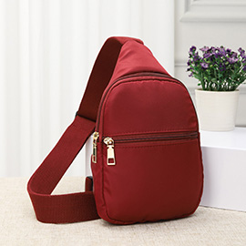 Solid Nylon Mini Sling Bag