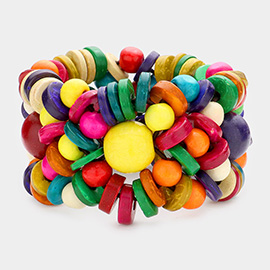 Colorful Wood Stretch Bracelet