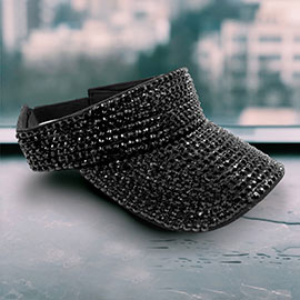 Bling Studded Wide Brim Visor Hat