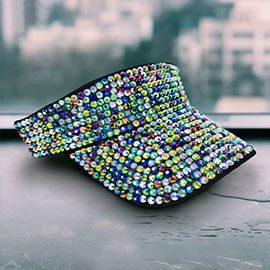 Bling Studded Wide Brim Visor Hat