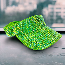 Bling Studded Wide Brim Visor Hat