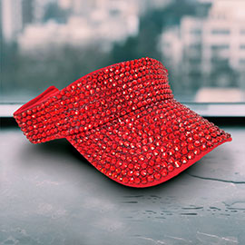 Bling Studded Wide Brim Visor Hat