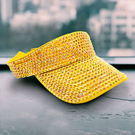 Bling Studded Wide Brim Visor Hat
