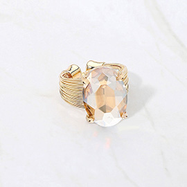 Oval Cut Stone Adjustable Ring