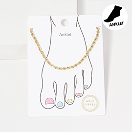Gold Dipped Spiral Link Chain Anklet