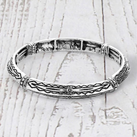 Embossed Metal Stretch Bracelet