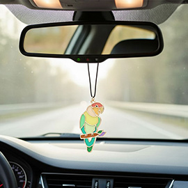 Colorful Parrot Car Rear View Mirror Hanging Accessory
