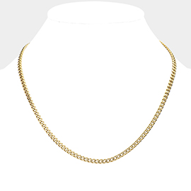 6 Diamond Cut Stainless Steel 18 Inch 4mm Cuban Metal Chain Necklace