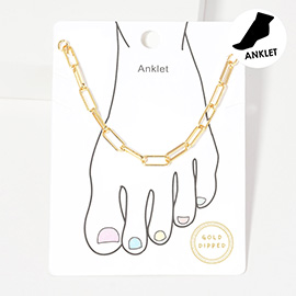 Gold Dipped Paperclip Chain Anklet