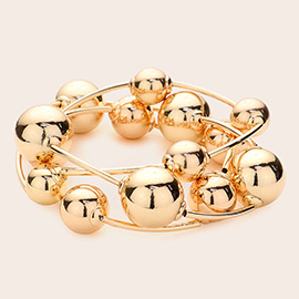 3PCS - Metal Ball Station Stretch Bracelets