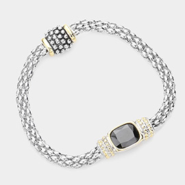 CZ Stone Accented Magnetic Bracelet