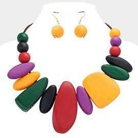 Irregular Wood Link Necklace