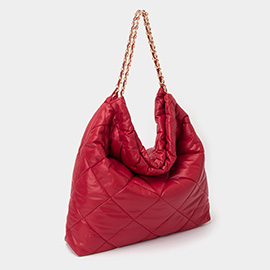 Padded Adjustable Metal Strap Shoulder Bag