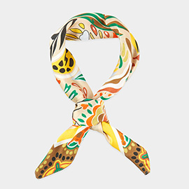 Tropical Leaves Print Bandana Scarf