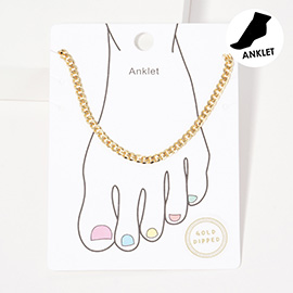 Gold Dipped Curb Chain Anklet