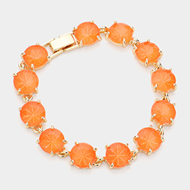 Round Neon Stone Link Evening Bracelet