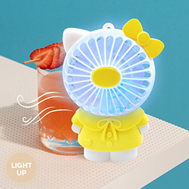 Light Up Mini Animal USB Charge Portable Fan