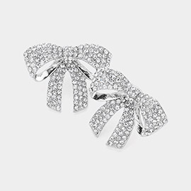 Rhinestone Paved Bow Earrings