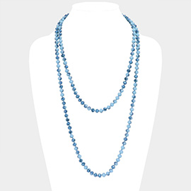 Faceted Beaded Long Necklace