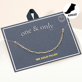 18K Gold Filled Paperclip Chain Anklet