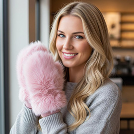 Faux Fur Mitten Gloves
