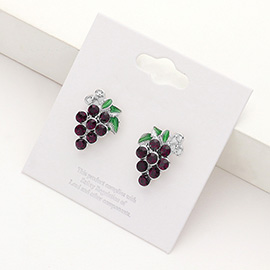 Crystal Grape Cluster Stud Earrings