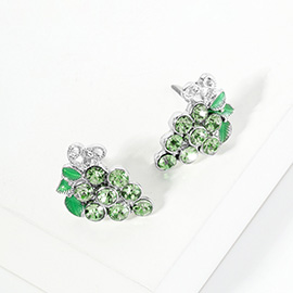 Crystal Grape Cluster Stud Earrings