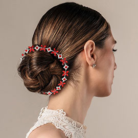 Stone Embellished Butterfly Cluster Vine Bun Wrap Headpiece