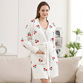 Cherry Robe with Pockets and Belt