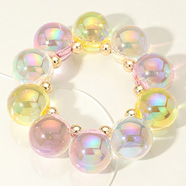 Chunky Iridescent Ball Beaded Bracelet
