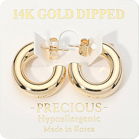 14K Gold Dipped Hypoallergenic Hoop Earrings